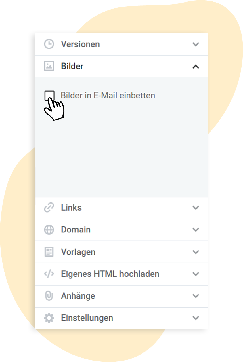 Auswahl treffen: Bilder einbetten