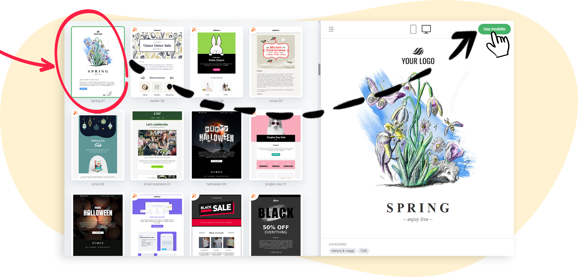 Utilizzare i modelli di newsletter rapidmail