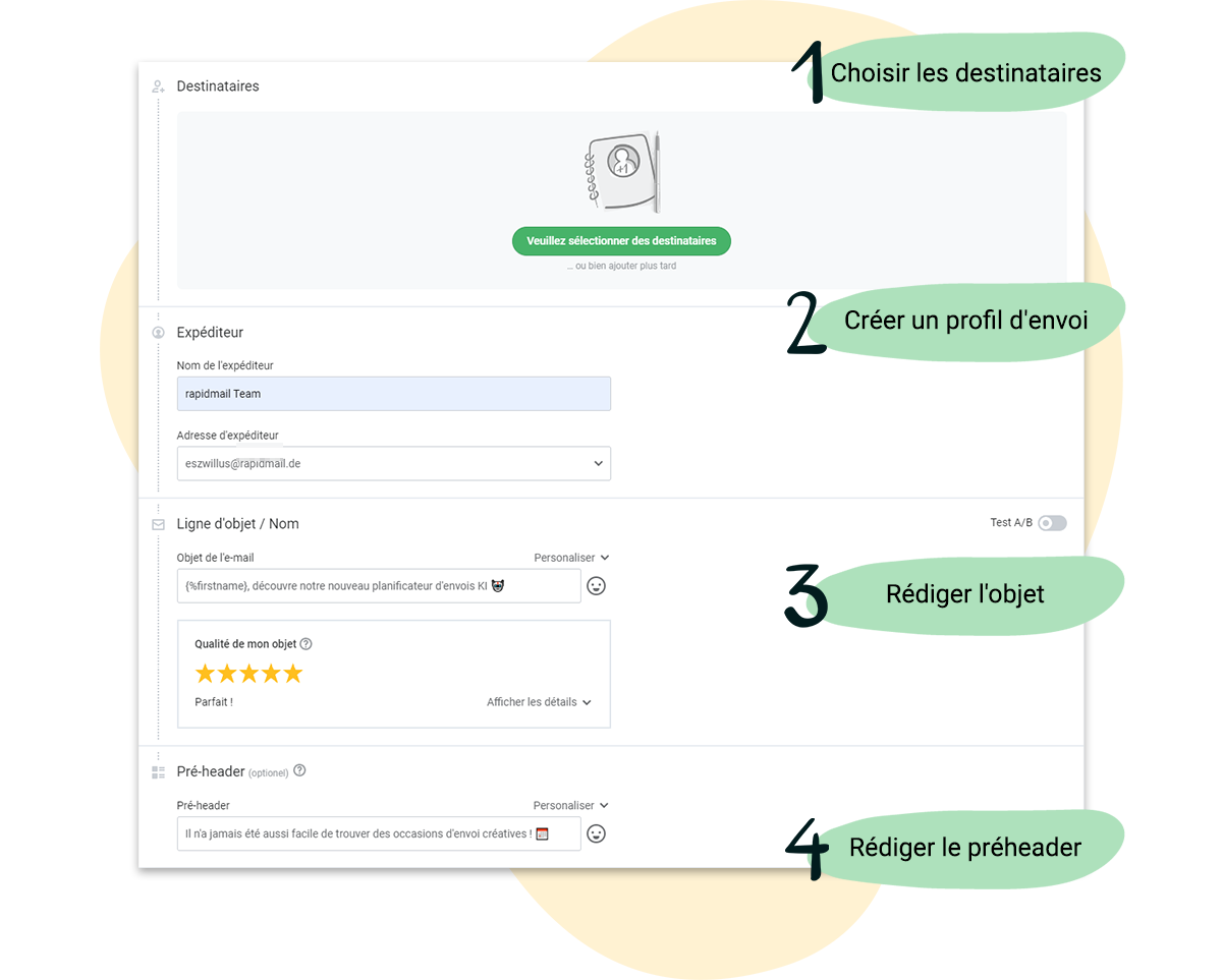 Premiers pas avec l'édteur de newsletters rapidmail