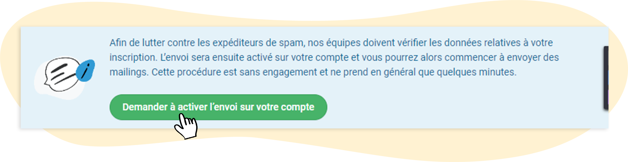 Activer l'envoi - valider votre compte rapidmail