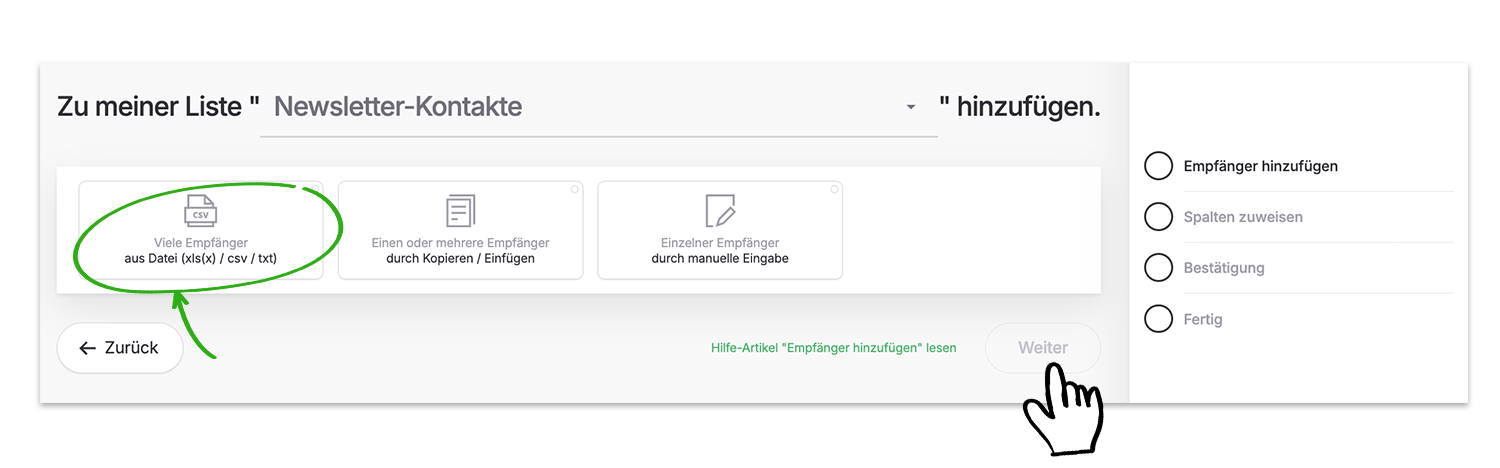 CSV-Datei importieren