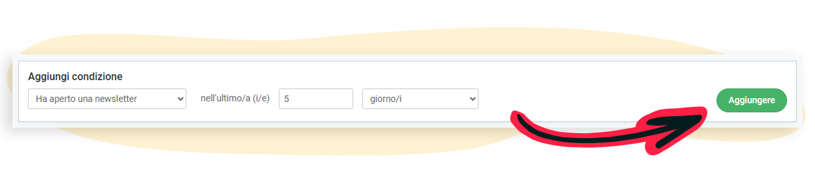 Imposta la condizione per un segmento