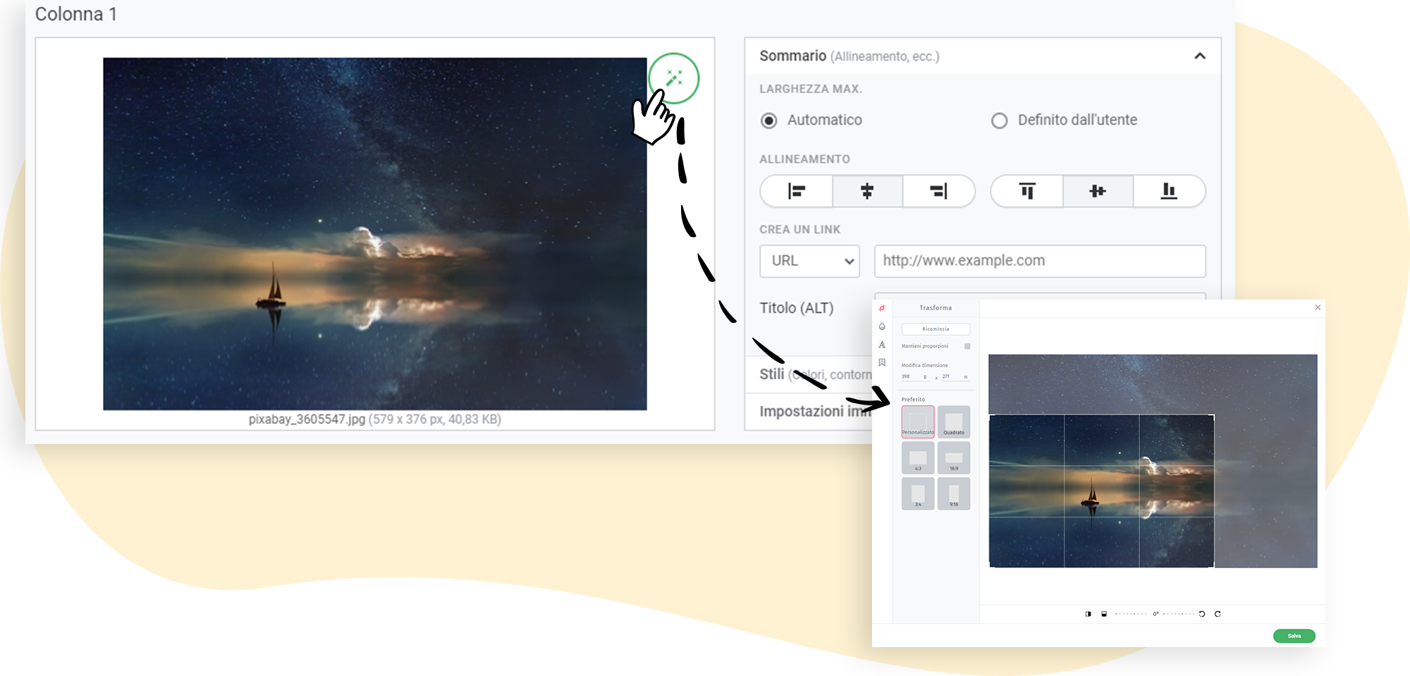 Apri l'editor di immagini rapidmail