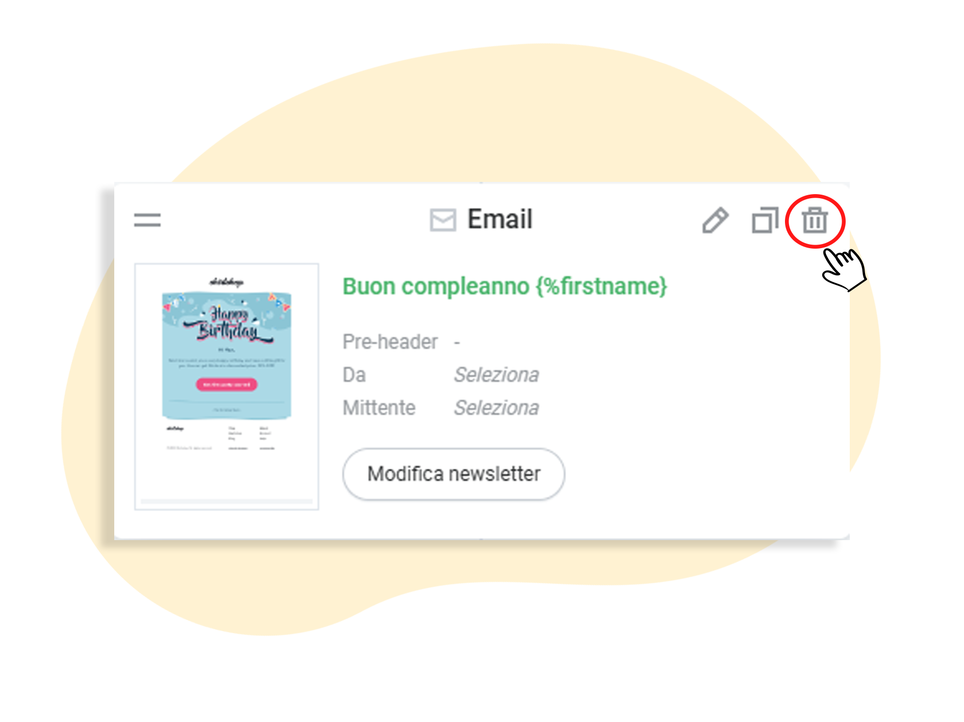 Eliminare un invio dal flusso di automazione