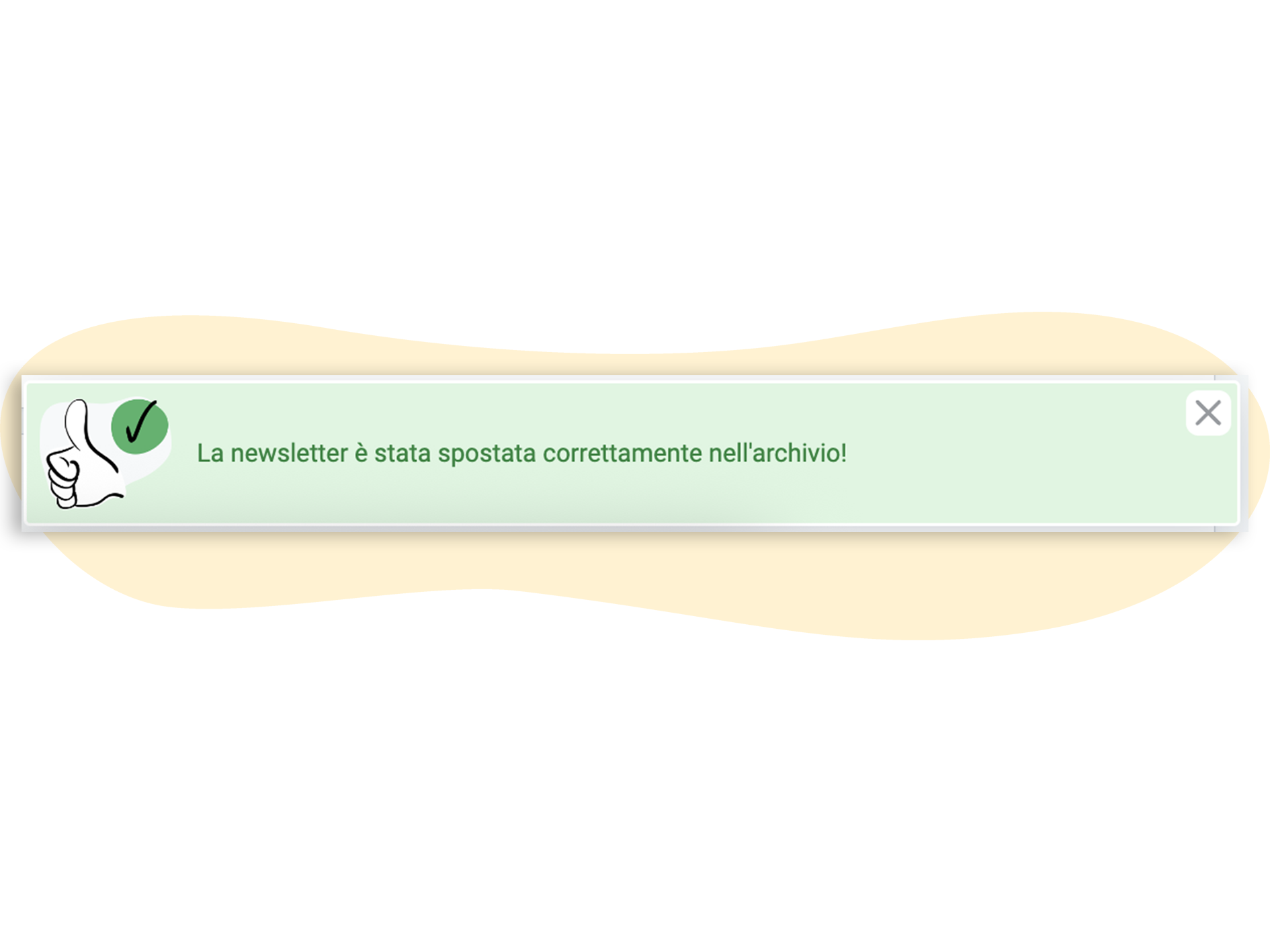 Conferma quando una newsletter è stata archiviato correttamente