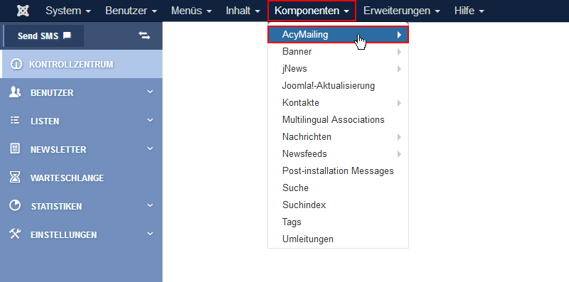 Joomla Newsletter EmpfÃ¤nger Ã¼bertragen