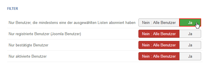 Joomla Newsletter EmpfÃ¤nger Ã¼bertragen