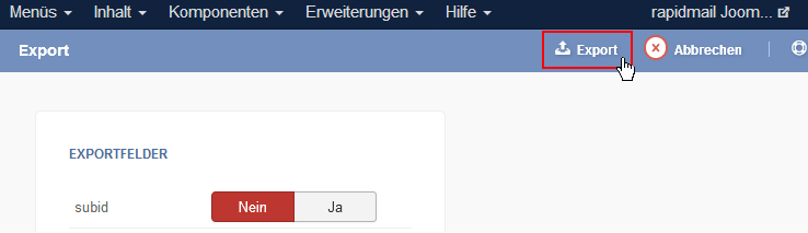 Joomla Newsletter EmpfÃ¤nger Ã¼bertragen