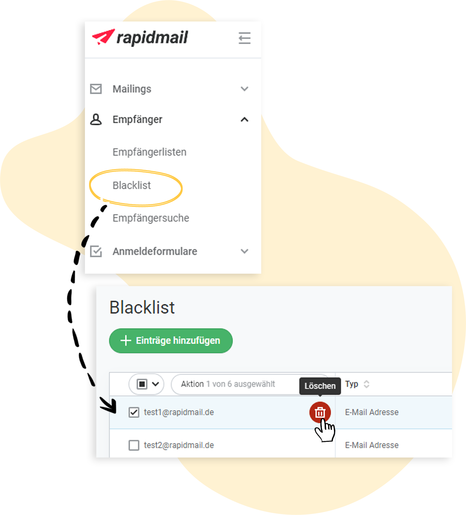 Blacklisteintrag lÃ¶schen