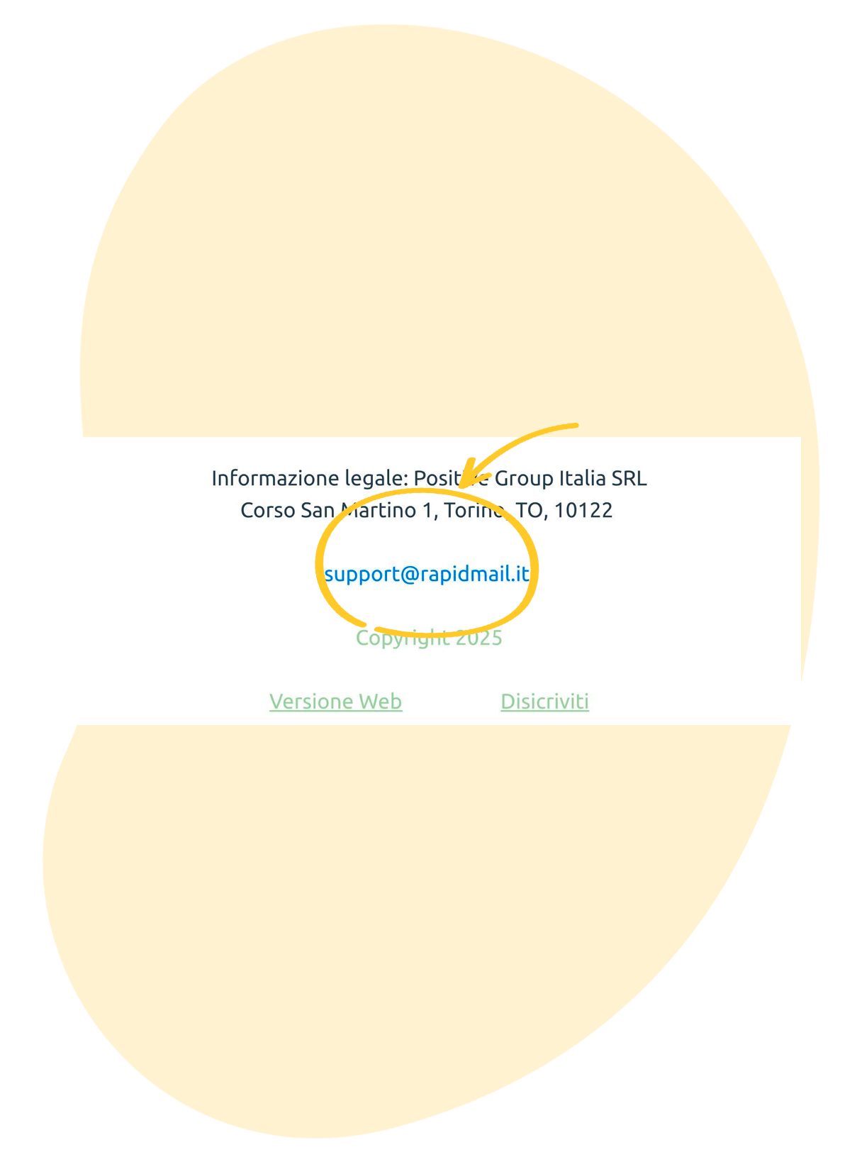 Indirizzo email collegato automaticamente