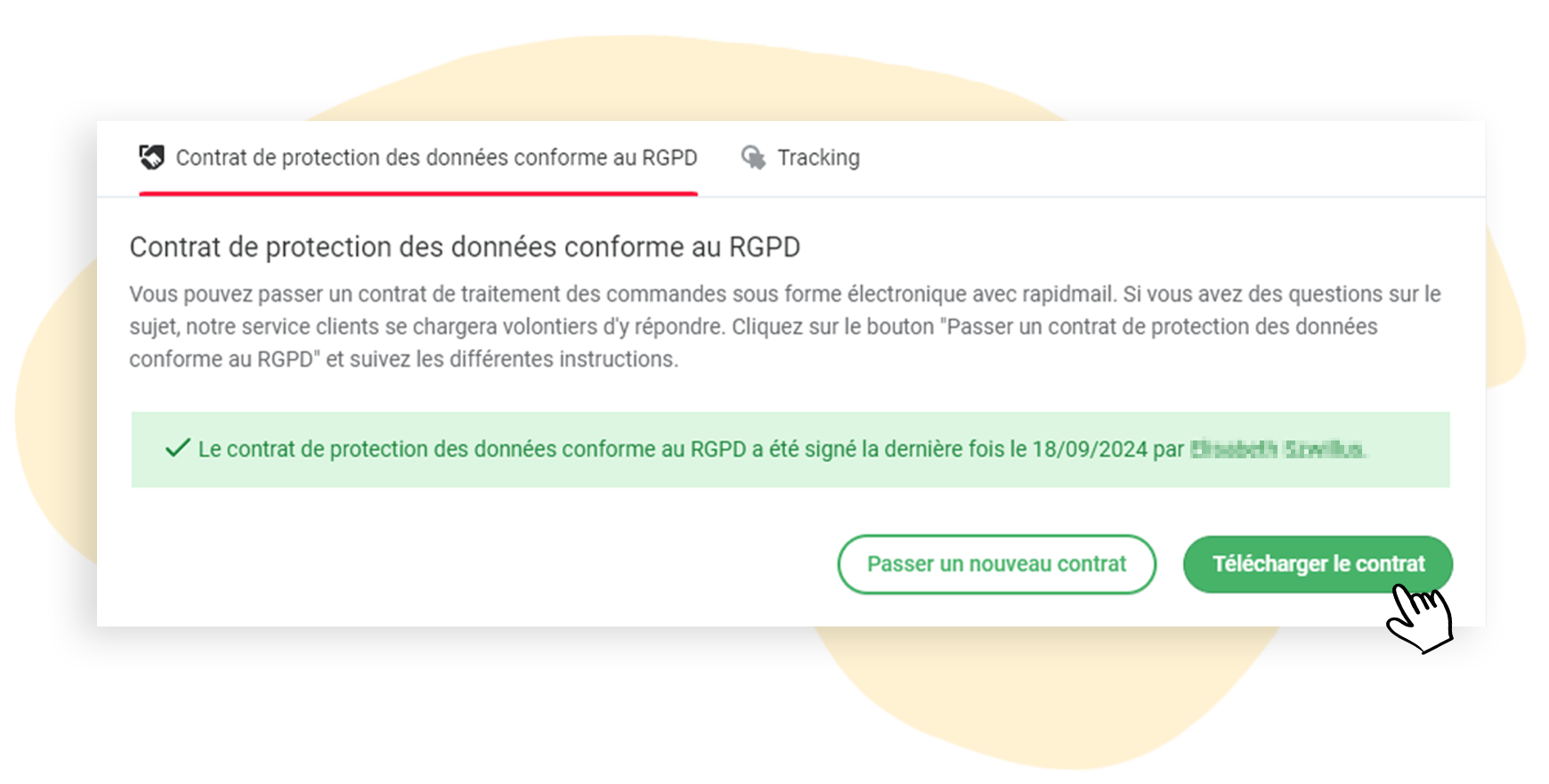 Une fois le contrat de sous-traitance conclu, vous avez la possibilité de le télécharger.