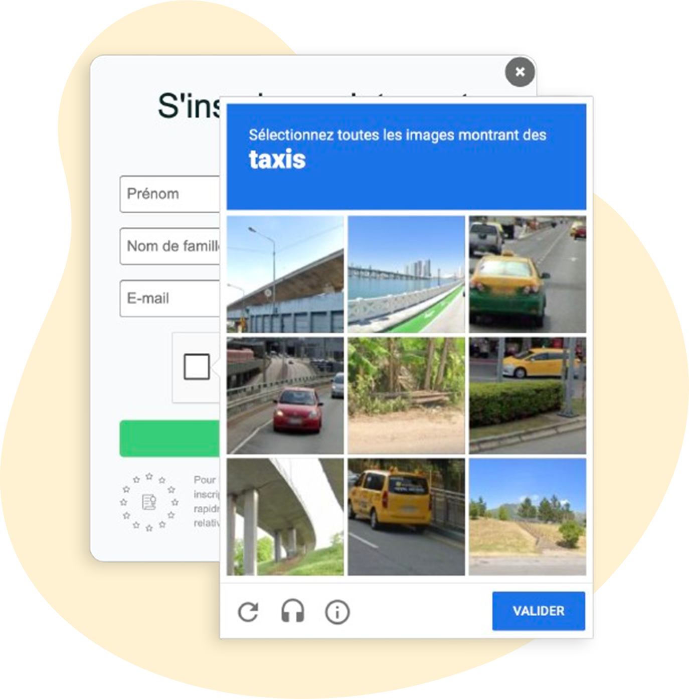 Exemple d'un champ Captcha avec une question de sécurité contre les inscriptions par bots