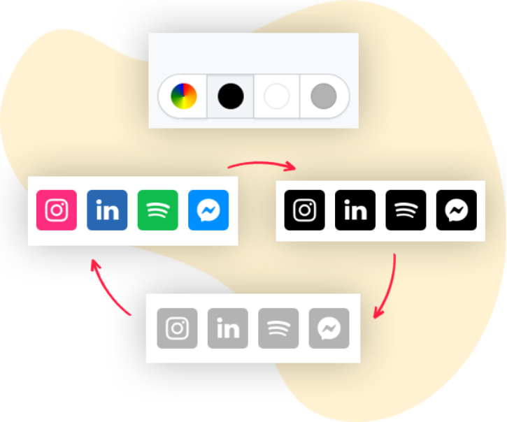 Modifica colore delle icone social