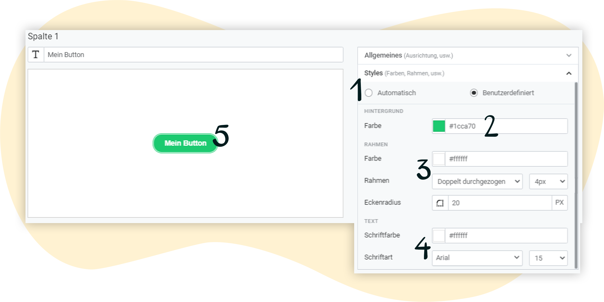 Button automatisch oder selbst gestalten und die MÃ¶glichkeiten im Editor