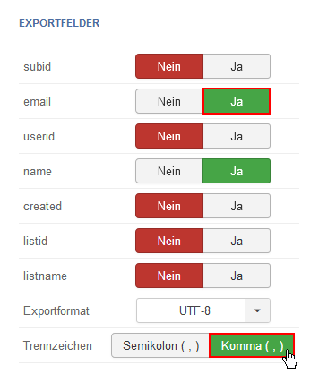Joomla Newsletter EmpfÃ¤nger Ã¼bertragen