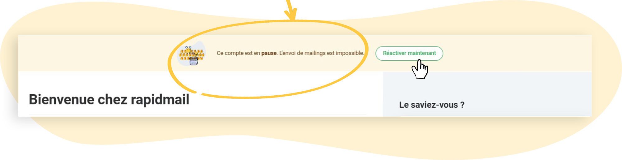 Abonnement rapidmail mis en pause