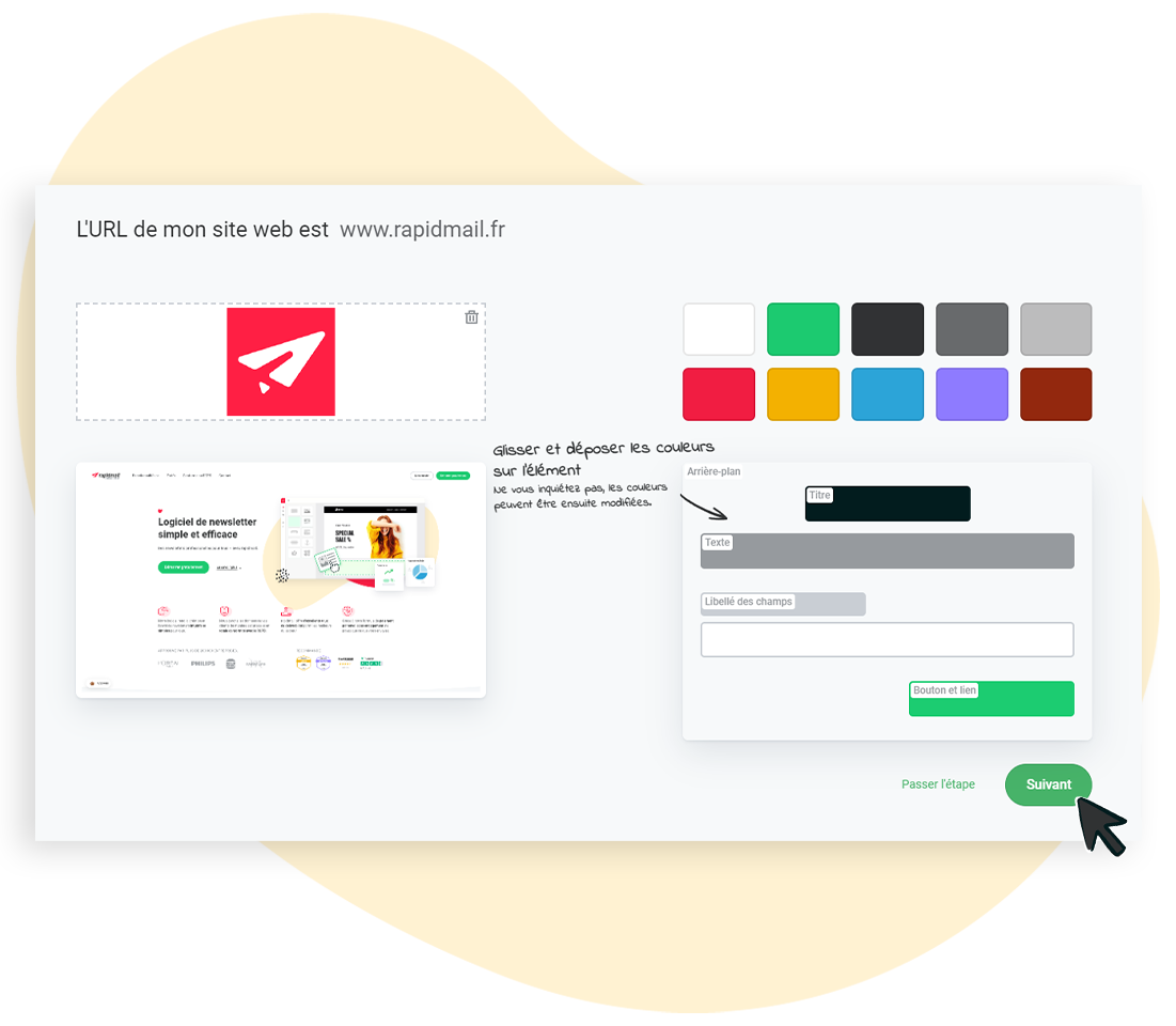 Saisie de l'URL pour appliquer le design du site web en 1 clic
