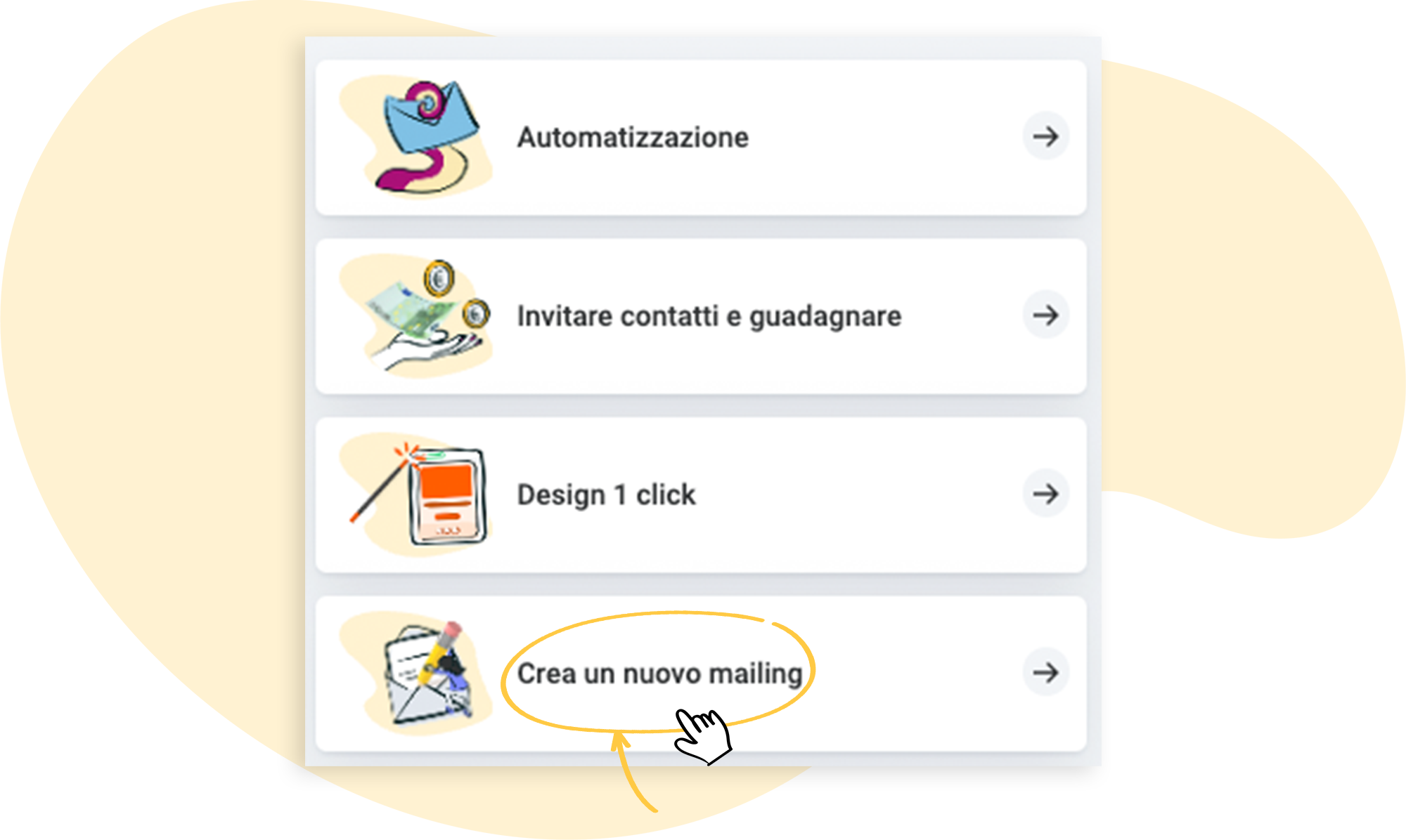 Benvenuto su rapidmail - Crea una nuova Newsletter