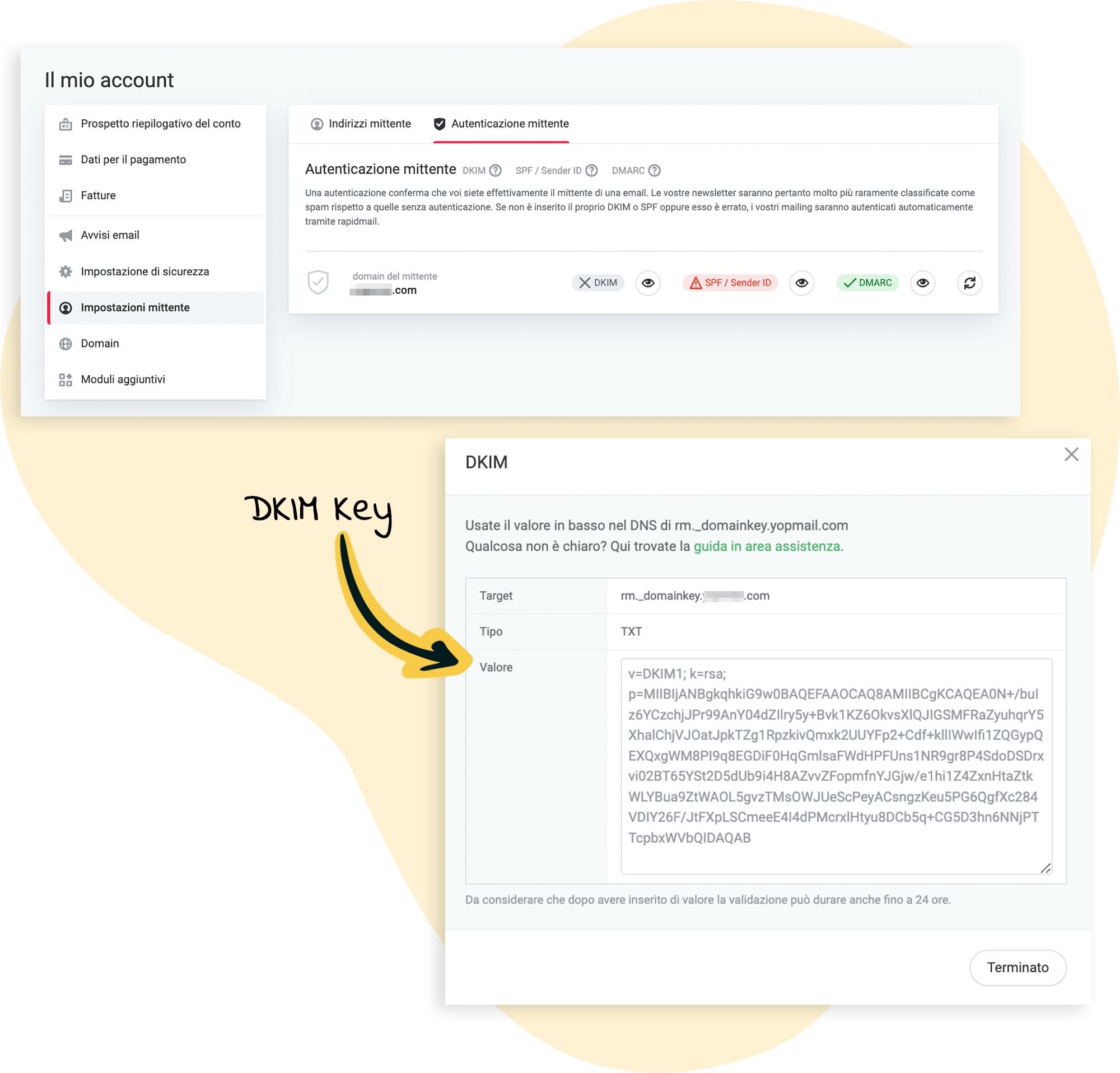 Controlla il valore del DKIM
