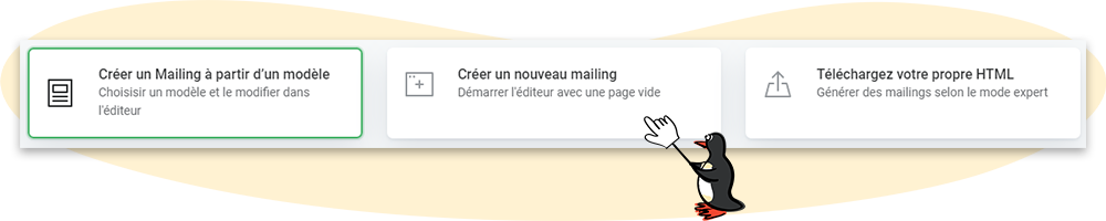 Options pour créer un mailing dans rapidmail