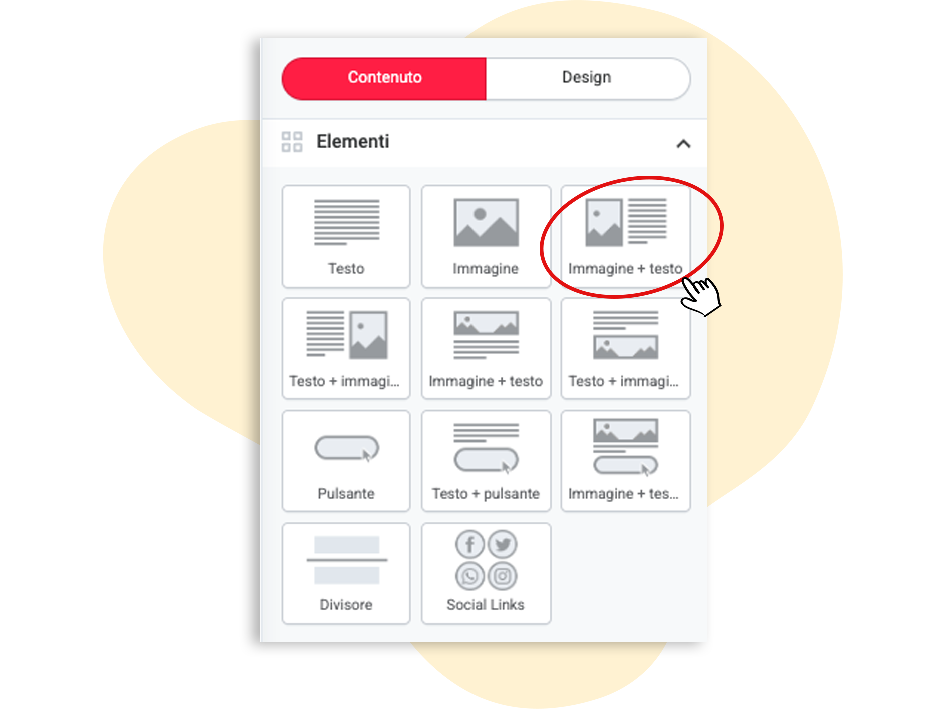 Inserire elemento immagine + testo all'interno dell'editor