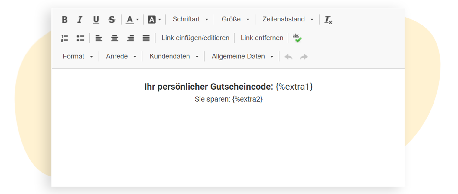 Gutscheincode im Textfeld